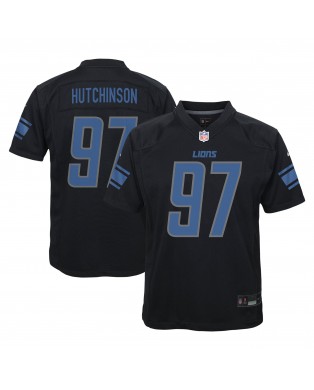 Aidan Hutchinson Detroit Lions Nike Jugend-Spieler Trikot – Schwarz