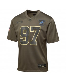 Aidan Hutchinson Detroit Lions Nike Jugend 2025 Salute to Service Spieler Trikot – Olivgrün