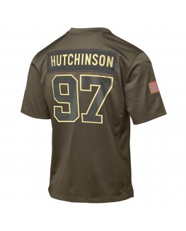 Aidan Hutchinson Detroit Lions Nike Jugend 2025 Salute to Service Spieler Trikot – Olivgrün