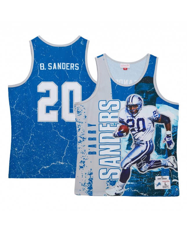 Barry Sanders Detroit Lions Mitchell & Ness 1991 Spieler Burst Tanktop – Blau