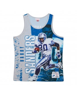 Barry Sanders Detroit Lions Mitchell & Ness 1991 Spieler Burst Tanktop – Blau