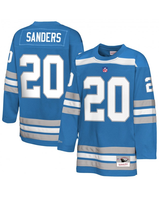 Barry Sanders Detroit Lions Mitchell & Ness Jugend-Hockey-Modetrikot – Blau