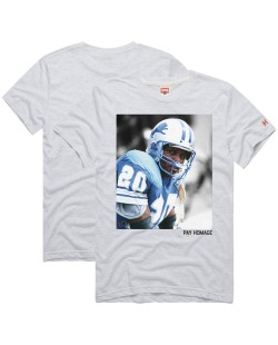 Barry Sanders Detroit Lions Homage Unisex Pay Homage Tri-Blend T-Shirt – Ash
