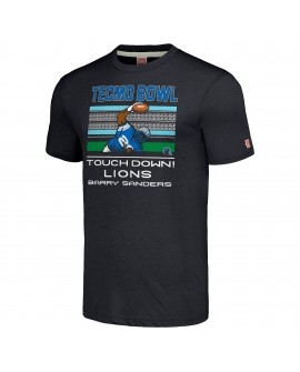 Barry Sanders Detroit Lions Homage Unisex Tecmo Bowl Retired Spieler Graphic Tri-Blend T-Shirt – Anthrazit