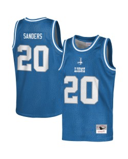 Barry Sanders Detroit Lions Mitchell & Ness Jugendspieler im Ruhestand, NFL-Basketball-Modetrikot – Blau