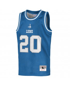 Barry Sanders Detroit Lions Mitchell & Ness Jugendspieler im Ruhestand, NFL-Basketball-Modetrikot – Blau