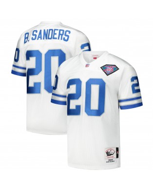 Barry Sanders Detroit Lions 1994 Mitchell & Ness Authentic Throwback-Spielertrikot im Ruhestand – Weiß