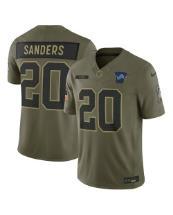Barry Sanders Detroit Lions Nike 2025 Salute to Service Retired Limited Trikot – Olivgrün