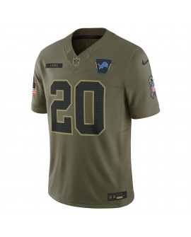 Barry Sanders Detroit Lions Nike 2025 Salute to Service Retired Limited Trikot – Olivgrün