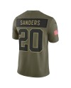Barry Sanders Detroit Lions Nike 2025 Salute to Service Retired Limited Trikot – Olivgrün