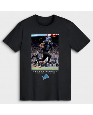 Jahmyr Gibbs Detroit Lions NFL Flash Features Week 12 T-Shirt – Schwarz