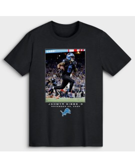 Jahmyr Gibbs Detroit Lions NFL Flash Features Week 12 Big & Tall T-Shirt – Schwarz