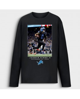 Jahmyr Gibbs Detroit Lions NFL Flash Features Week 12 Langarm-T-Shirt – Schwarz