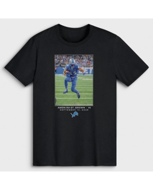 Amon-Ra St. Brown Detroit Lions NFL Flash Features Week 2 T-Shirt – Schwarz