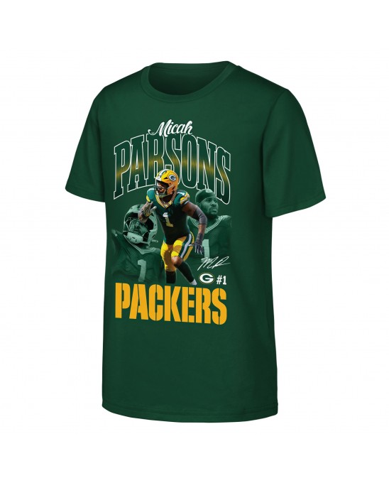 Micah Parsons Green Bay Packers Outerstuff Jugend Triple Pic T-Shirt – Grün