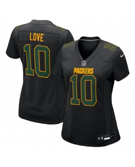 Jordan Love Green Bay Packers Nike Damenmode-Spieler Trikot – Schwarz