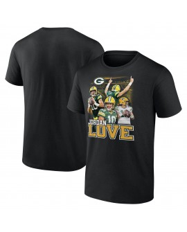 Jordan Love Green Bay Packers Notorious Spieler Grafik-T-Shirt – Schwarz