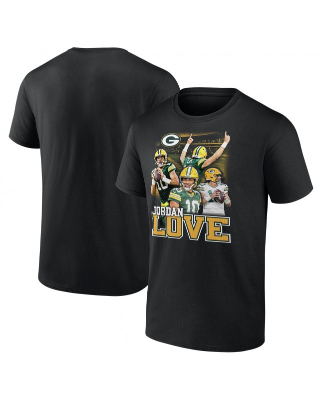 Jordan Love Green Bay Packers Notorious Spieler Grafik-T-Shirt – Schwarz
