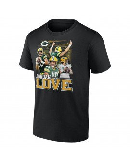 Jordan Love Green Bay Packers Notorious Spieler Grafik-T-Shirt – Schwarz