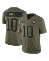 Jordan Love Green Bay Packers Nike 2025 Salute to Service Limited Trikot – Olivgrün