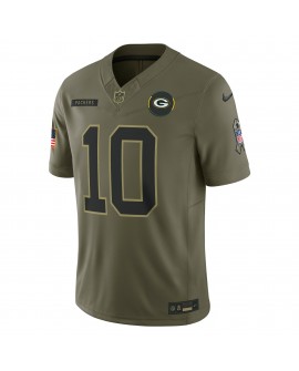 Jordan Love Green Bay Packers Nike 2025 Salute to Service Limited Trikot – Olivgrün