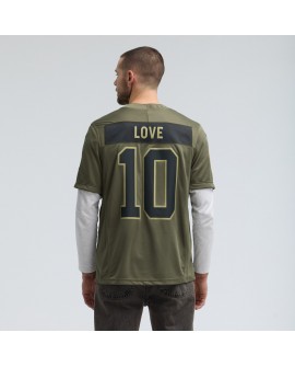 Jordan Love Green Bay Packers Nike 2025 Salute to Service Limited Trikot – Olivgrün