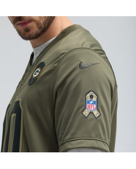Jordan Love Green Bay Packers Nike 2025 Salute to Service Limited Trikot – Olivgrün