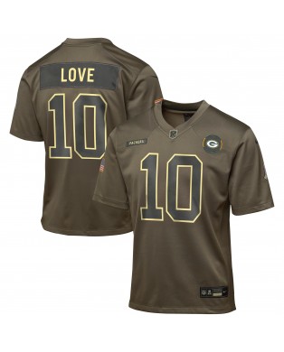 Jordan Love Green Bay Packers Nike Jugend 2025 Salute to Service Spieler Trikot – Olivgrün