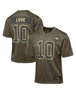 Jordan Love Green Bay Packers Nike Jugend 2025 Salute to Service Spieler Trikot – Olivgrün