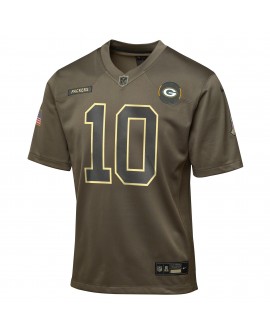 Jordan Love Green Bay Packers Nike Jugend 2025 Salute to Service Spieler Trikot – Olivgrün