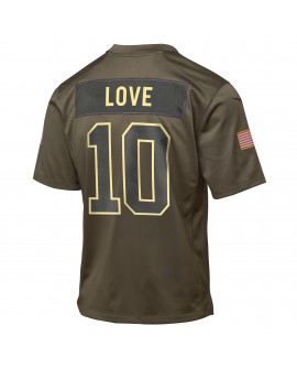 Jordan Love Green Bay Packers Nike Jugend 2025 Salute to Service Spieler Trikot – Olivgrün