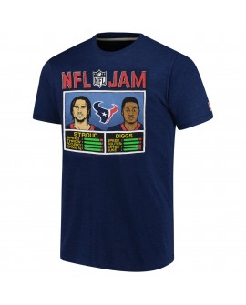 C.J. Stroud & Stefon Diggs Houston Texans Homage Unisex NFL Jam Tri-Blend T-Shirt – Marineblau
