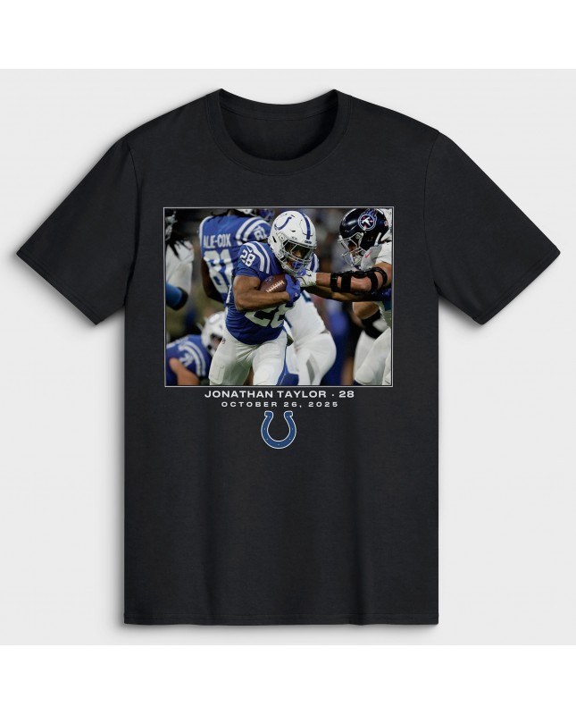 Jonathan Taylor Indianapolis Colts NFL Flash Features Week 8 T-Shirt – Schwarz