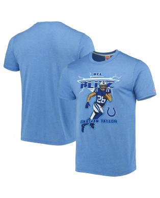 Jonathan Taylor Indianapolis Colts Homage Unisex NFL Blitz Spieler Tri-Blend T-Shirt – Heathered Heather Royal