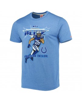 Jonathan Taylor Indianapolis Colts Homage Unisex NFL Blitz Spieler Tri-Blend T-Shirt – Heathered Heather Royal