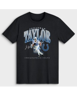 Jonathan Taylor Indianapolis Colts Spieler Hype T-Shirt – Schwarz