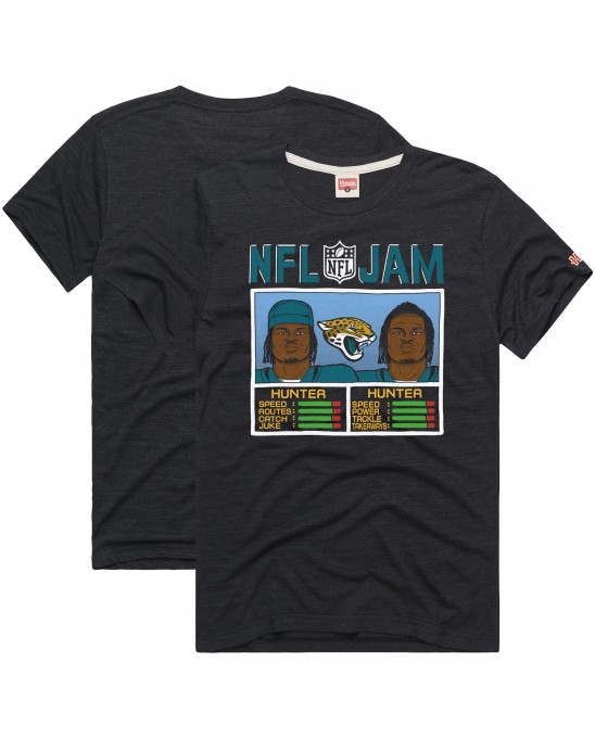 Travis Hunter Jacksonville Jaguars Homage Unisex NFL Jam Tri-Blend T-Shirt – Schwarz