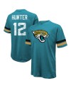 Travis Hunter Jacksonville Jaguars Majestic Threads 2025 NFL Draft First Round Pick Übergroßes T-Shirt – Blaugrün