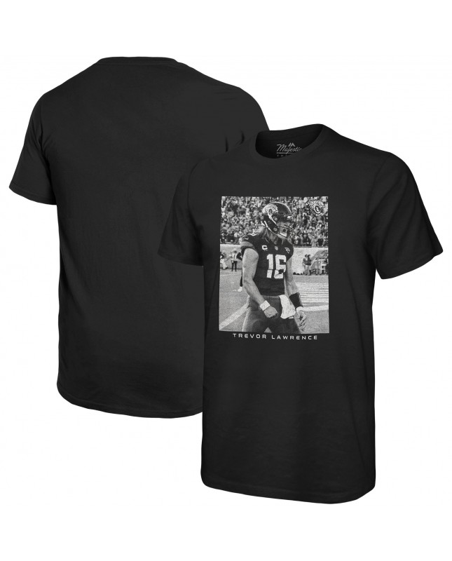 Trevor Lawrence Jacksonville Jaguars Majestic Threads Übergroßes Spielerbild-T-Shirt – Schwarz