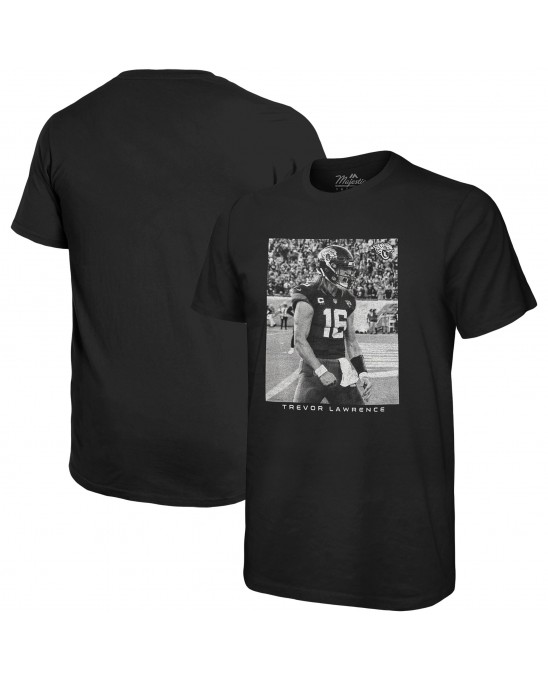 Trevor Lawrence Jacksonville Jaguars Majestic Threads Übergroßes Spielerbild-T-Shirt – Schwarz
