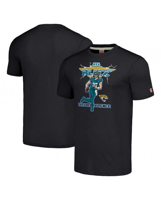 Trevor Lawrence Jacksonville Jaguars Homage Unisex NFL Blitz Spieler Tri-Blend T-Shirt – Anthrazit