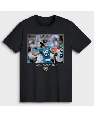 Trevor Lawrence Jacksonville Jaguars NFL Flash Features Week 15 T-Shirt – Schwarz