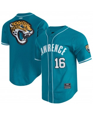 Trevor Lawrence Jacksonville Jaguars Pro Standard Mesh-Baseballtrikot mit Knöpfen – Blaugrün