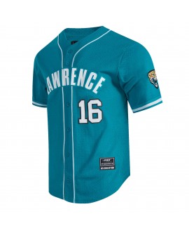 Trevor Lawrence Jacksonville Jaguars Pro Standard Mesh-Baseballtrikot mit Knöpfen – Blaugrün