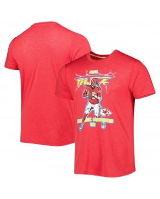 Patrick Mahomes Kansas City Chiefs Homage Unisex NFL Blitz Spieler Tri-Blend T-Shirt – Heathered Heather Red