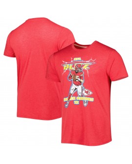 Patrick Mahomes Kansas City Chiefs Homage Unisex NFL Blitz Spieler Tri-Blend T-Shirt – Heathered Heather Red