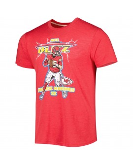 Patrick Mahomes Kansas City Chiefs Homage Unisex NFL Blitz Spieler Tri-Blend T-Shirt – Heathered Heather Red