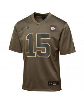 Patrick Mahomes Kansas City Chiefs Nike Jugend 2025 Salute to Service Spieler Trikot – Olivgrün