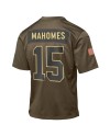 Patrick Mahomes Kansas City Chiefs Nike Jugend 2025 Salute to Service Spieler Trikot – Olivgrün