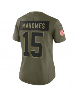 Patrick Mahomes Kansas City Chiefs Nike Damen 2025 Salute to Service Limited Trikot – Olivgrün